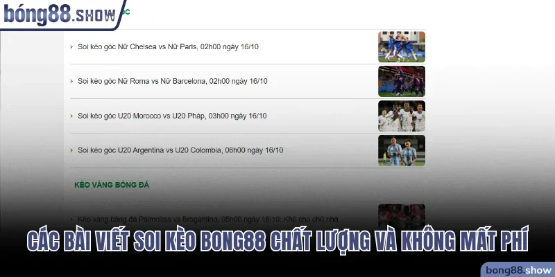 Các bài viết soi kèo Bong88 chất lượng và không mất phí